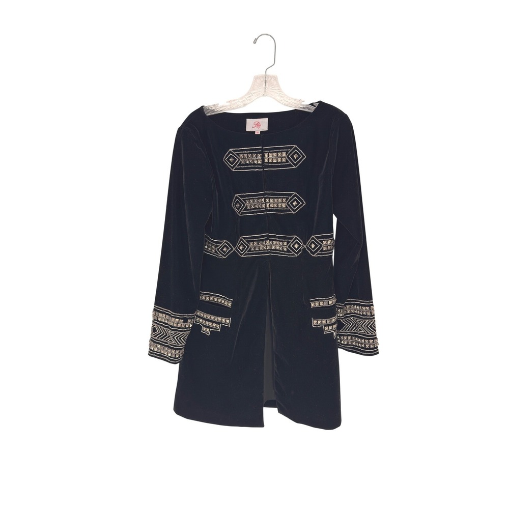 Roja Jacket Women's Black Silver Studded Western Cowgirl Equestrian Velvet XS